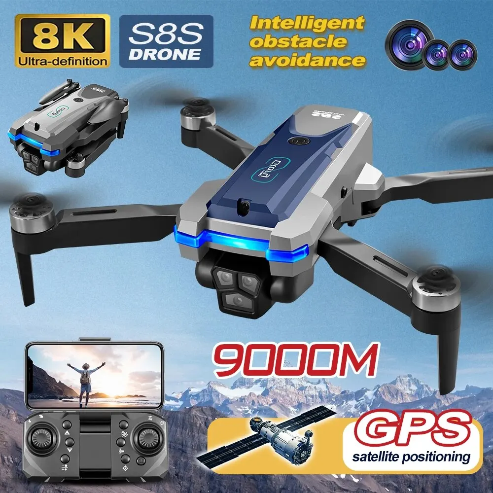 Drone Camera Wide Angle - Складной Квадрокоптер S8S, GPS, Wi-Fi, 8K